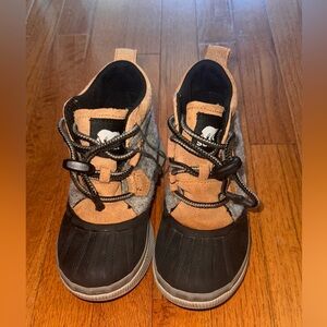 Sorel Kids Tan and Black Boots